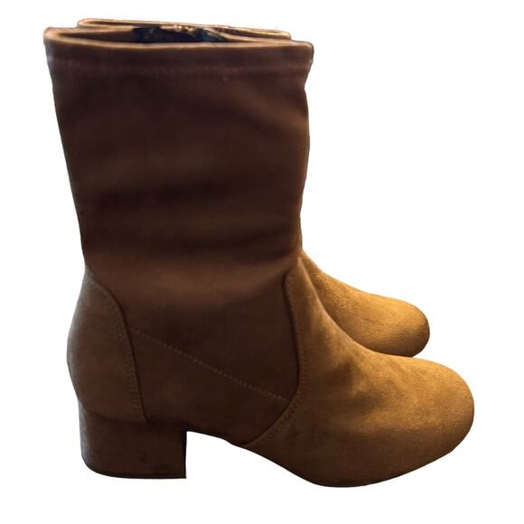 Kenneth Cole Reaction Road Stretch Sock Booties Cognac NEW Size 6 - Picture 2 of 10